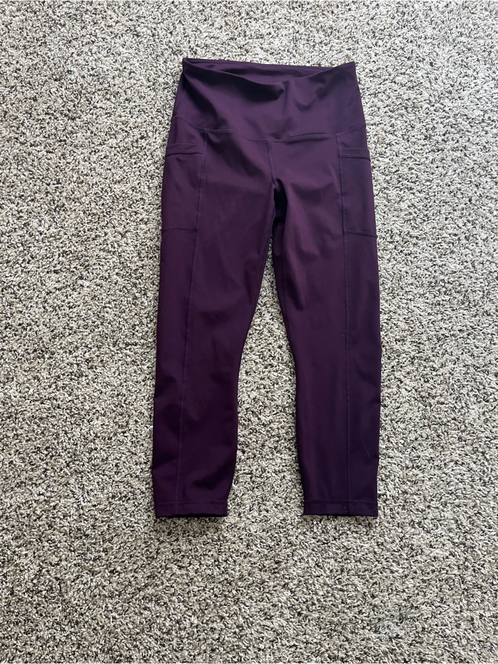 Yogalicious Deep Plum High-Rise Performance Leggings with Side Pockets